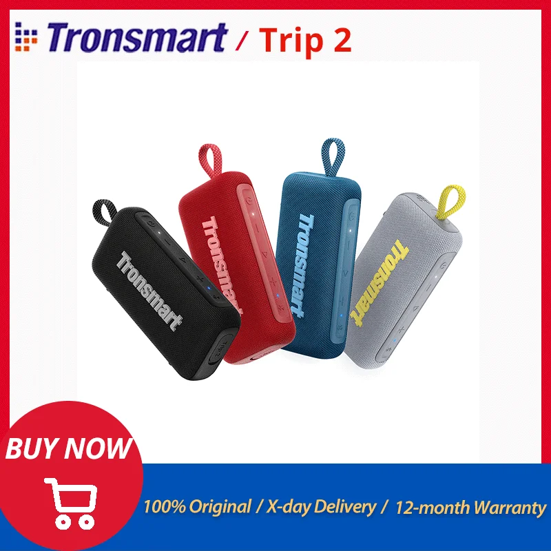 Tronsmart Trip 2 Haut-parleur portable sans fil avec basses am�lior�es, Bluetooth 5.3, �tanche IPX7, autonomie de 20 heures, pour le camping, la randonn�e, l'ext�rieur, cadeau pour Halloween