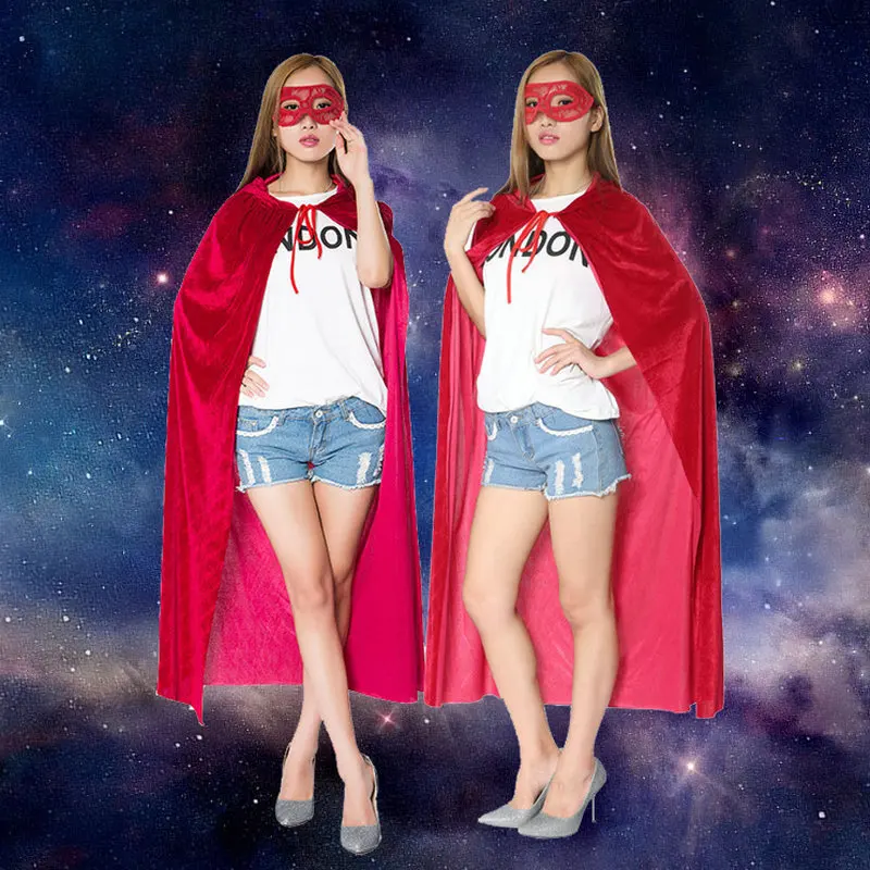 L150X100cm Halloween Cosplay Hooded Cloak No Mask Stage Performance Costume Dress Up Princess Cloak Props