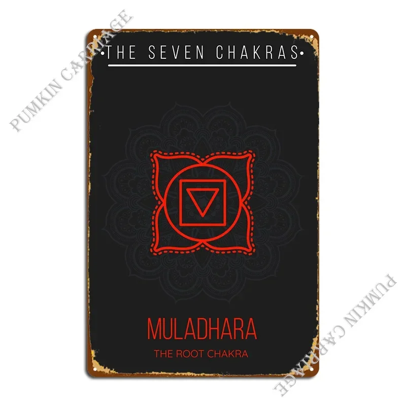 Muladhara Корь Чакра Металлическая Табличка Плакат Паб Настенный Декор Настенная Пещера Кино Оловянная Вывеска Плакат
