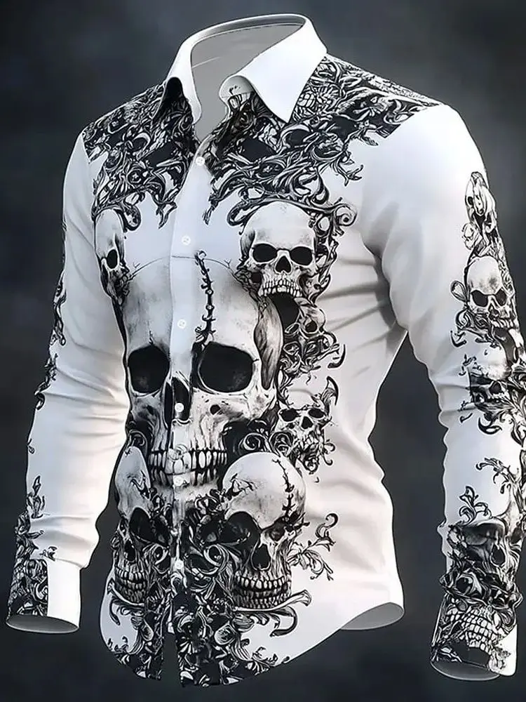 

Мужская рубашка с длинным рукавом на пуговицах, 3D-печать, городской стиль, полиэстер, не требует глажки, свободный крой, для повседневной носки