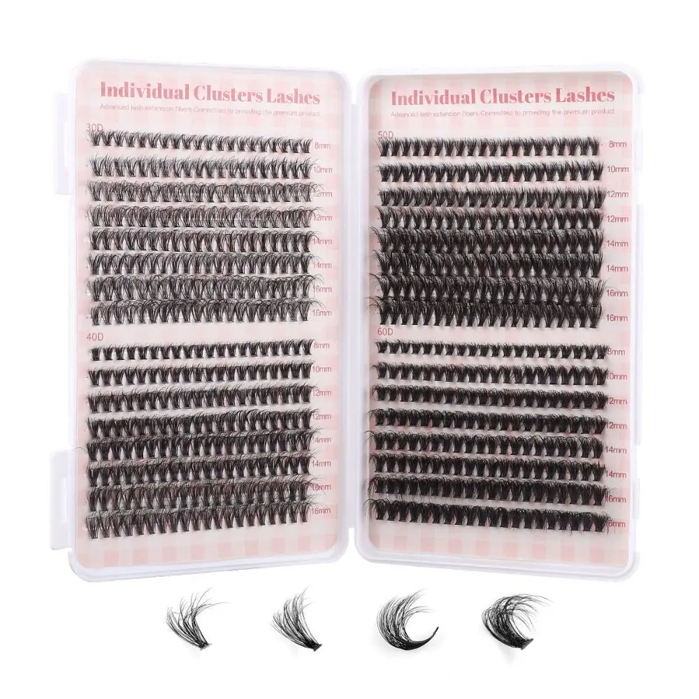 

Dense Curled Cluster False Lashes DIY Makeup Curly False Eyelash Soft Large Capacity Individual Fake Eyelashes Party