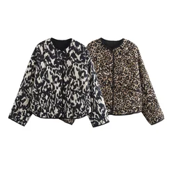 Vintage Women Leopard Loose Jacket 2024 Fashion Ladies Oversize Outwear for Female Chic Zebra Outfits Sweet Clothes Casual