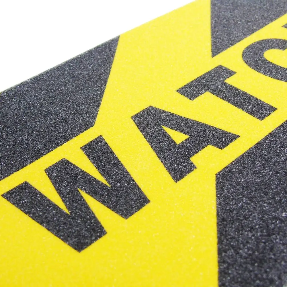 4PCS Anti Slip Floor Sticker 15x60cm Watch Your Step Yellow Black Striped Tape for Stairs For Steps Outdoor Indoor