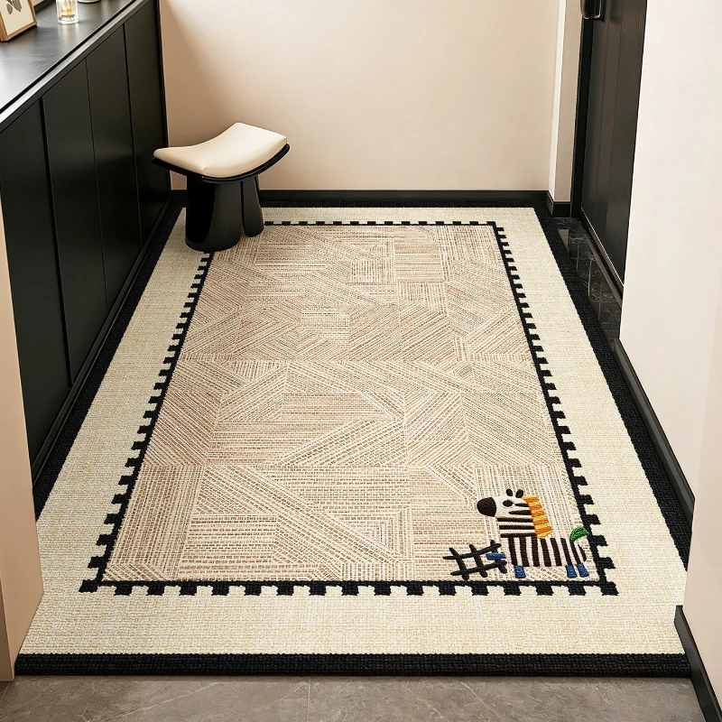 Welcome Rug Entrance Doormat Stain-resistant Wear-resistant Dirt-resistant Floor Mat Cartoon Animal Print Carpet Home Decor Rugs