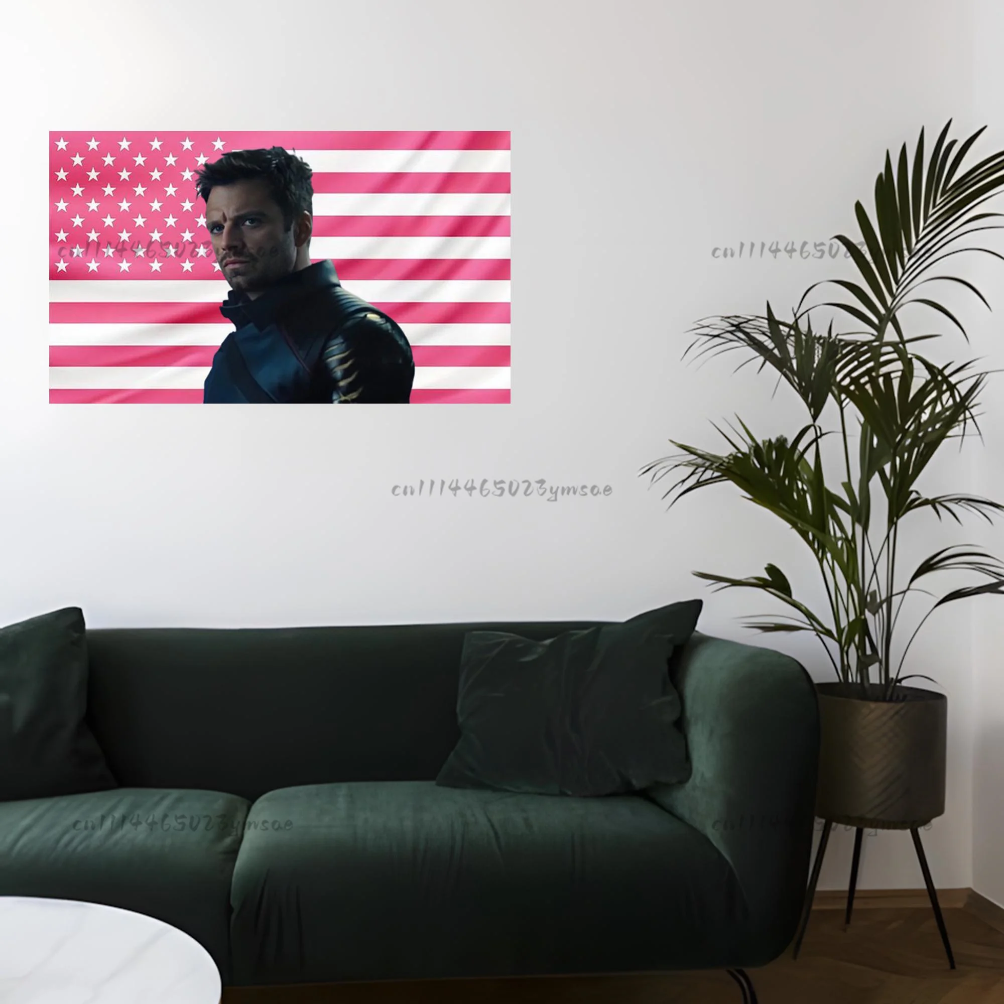 Wall Art Decor Tapestry B-Bucky B-Barnes Pink America Flag Tapestry Aesthetic Bedroom Dorm Decor Indoor Tapestrie Backdrop Cloth