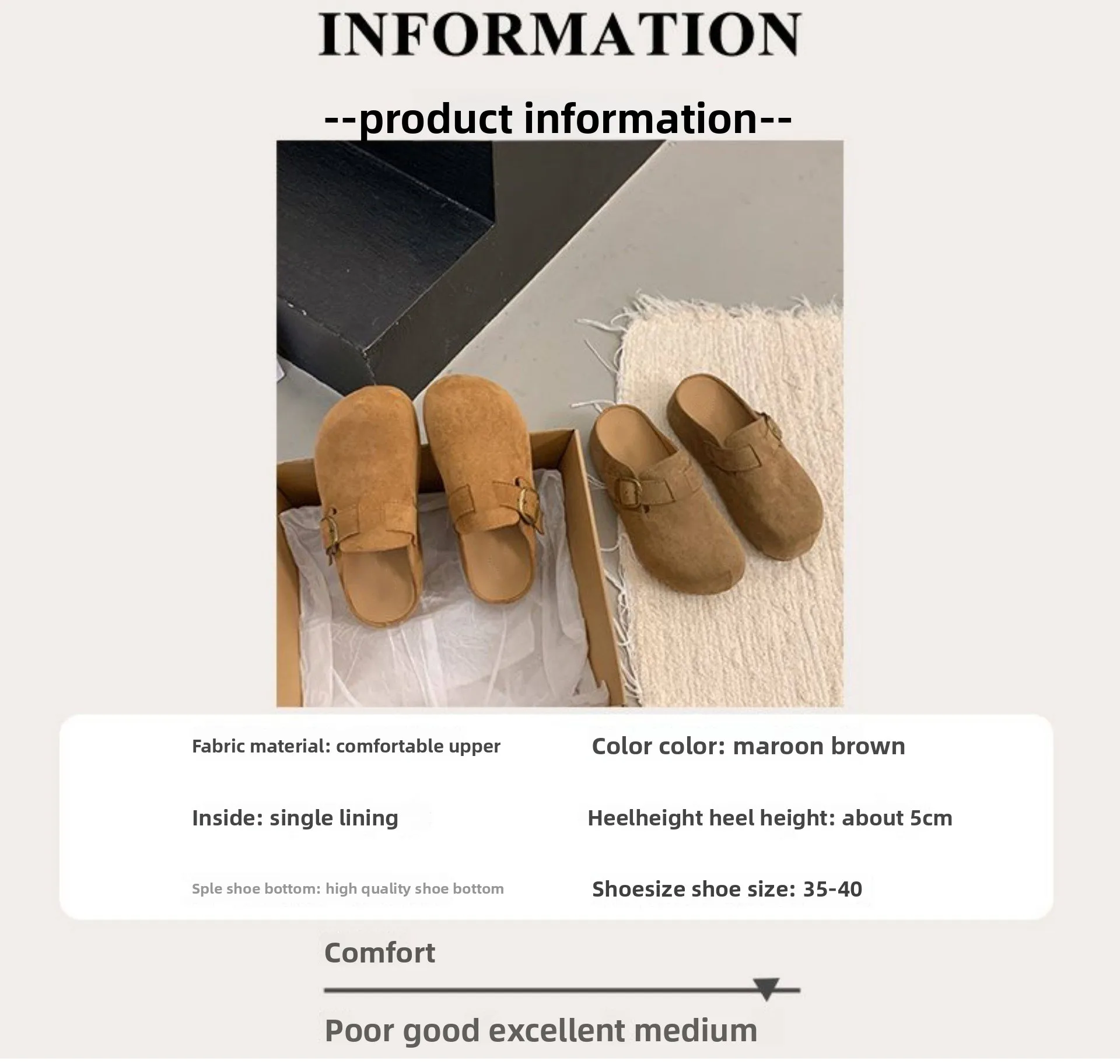 2026 Kork-Wildleder-Pantoffeln für Damen, Modische Clogs, Klassische Kork-Antirutsch-Outdoor-Pantoffeln mit Fußgewölbestütze – Detail 3