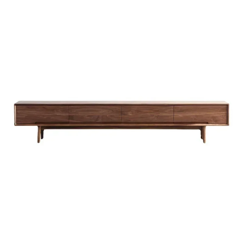 Black walnut all solid wood white oak coffee table TV side cabinet log locker simple modern storage cabinet