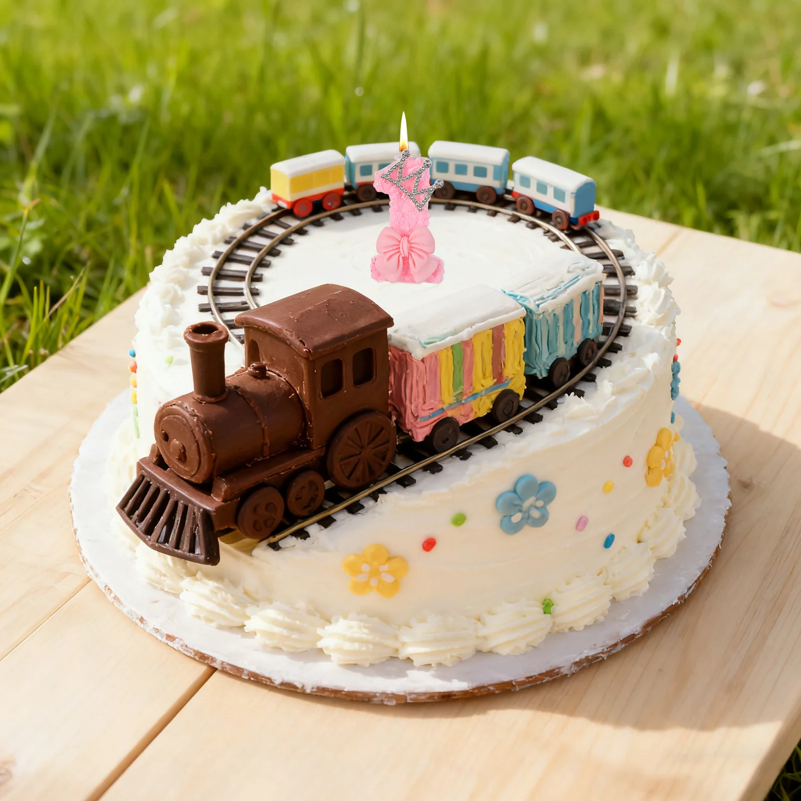 1St Birthday Pink Number One Topper Bow Crown Design For Kids Party Decorations Cake Numbers Candles Birthday Cake