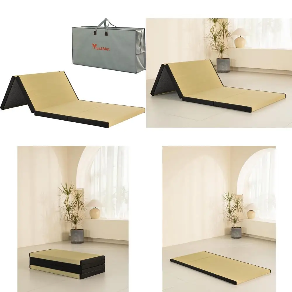 Twin XL Size Thick Tatami Mattress with Storage Bag, Japanese Style Floor Bed, 39 x 80 x 2 Black