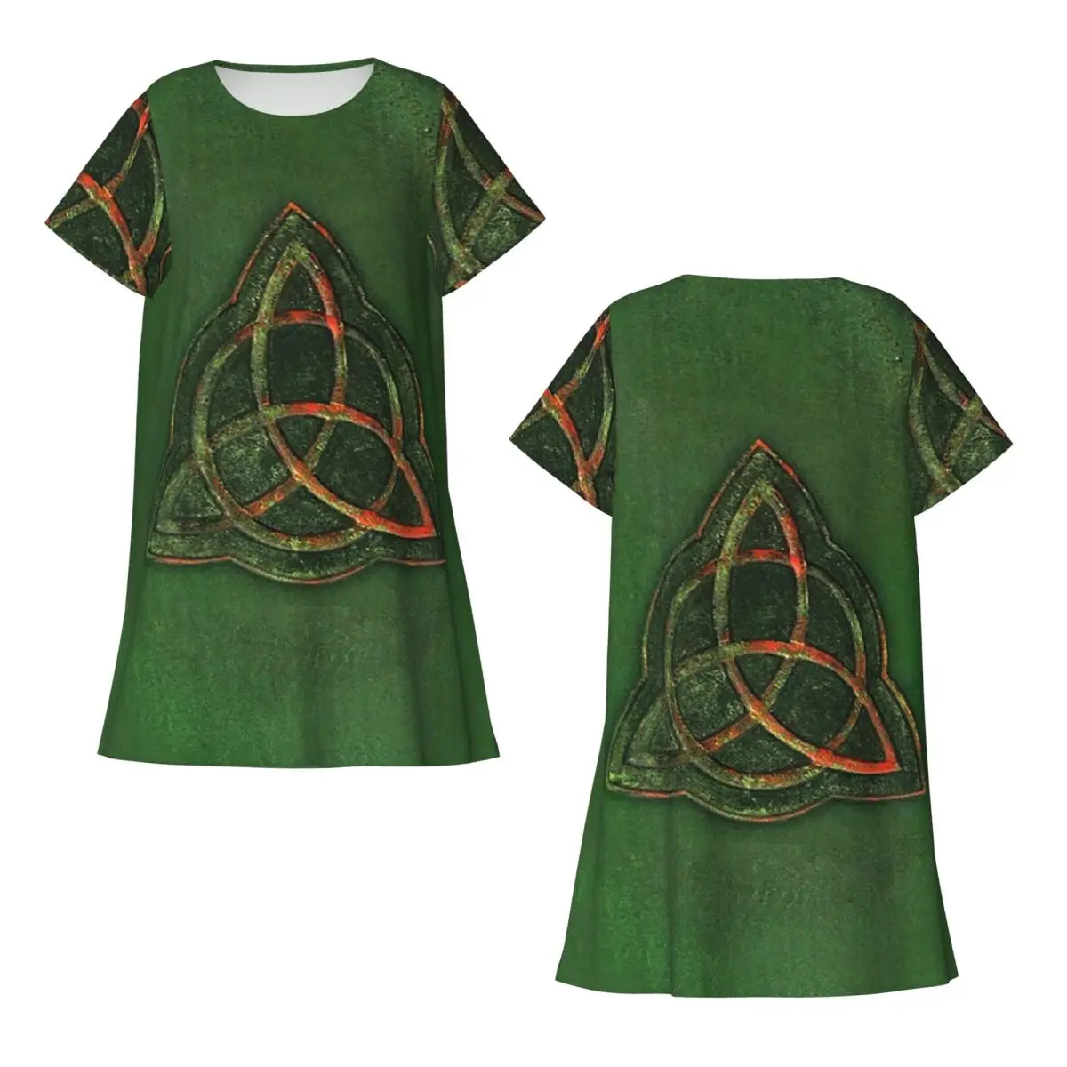 Book Of Shadows - Charmed Triquetra Design Short Sleeves Nightdress For Sleeping Women Short Sleeve Nightgowns Pajama Dress