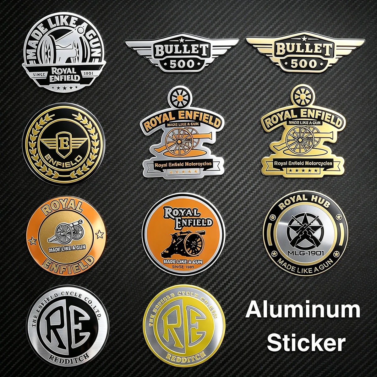 Adesivi in Alluminio 3D Retro ROYAL Riflettenti per Moto, Accessori da Corsa, Emblemi e Badge per Motociclette