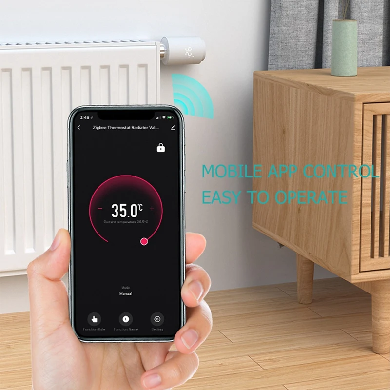 Tuya Smart Zigbee Radiator Actuator TRV Programmable Thermostatic Radiator Valve App Remote