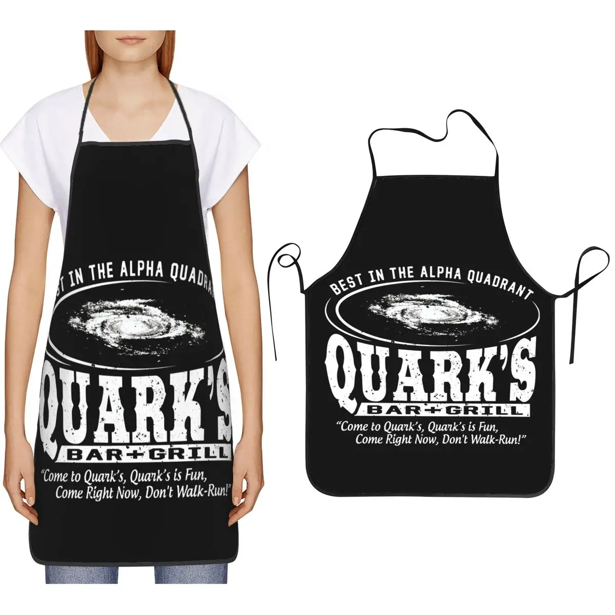 Deep Space 9-Quarten-Barschürzen, Koch, Kochen, Küche, Tablier, wasserdichtes Lätzchen, Küchenreinigung, Schürze für Damen und Herren, Malerei