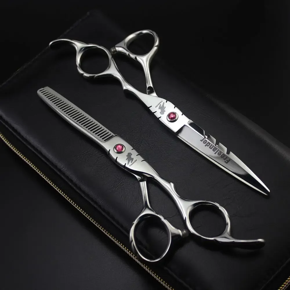 

Freelander 5.5 inch 6 Inch Professional Hairdressing Scissors Set Hair Cutting Thinning Scissors Barber Shears Makas