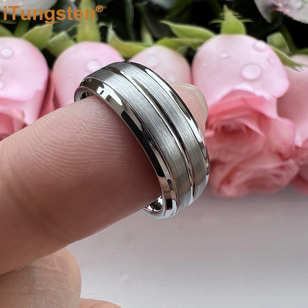 iTungsten Men Women Fashion Jewelry Droshipping Tungsten Wedding Band Trendy Luxury Engagement Rings Brushed Finish Comfort Fit