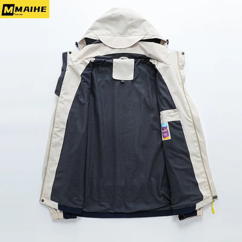 Spring Men\'s Windbreaker Jacket Hooded Large Sizes 6xl Waterproof Jacket Windshield  Big Size Motorcycle Coat Plus Size Overcoat