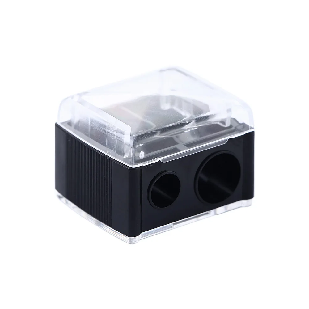 Stationery Precision Black Mechanical Pencil Sharpener Makeup Sharpeners Cosmetic Sharpener Double Holes Pencil Sharpener