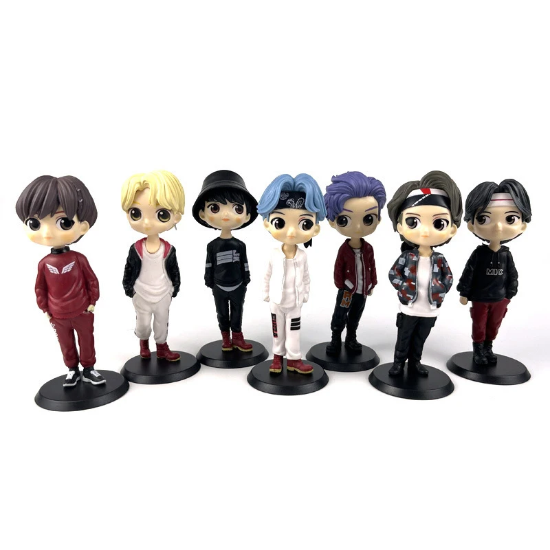 7pcs/set Kpop Star 15cm PVC Model Toy Action Bang-tan Boys Groups BT21 Action Figures Doll Celebrity Idol Set Fan Collection