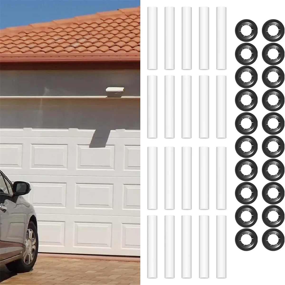 20 Set Lengan Rol Tenang Engsel Pintu Garasi, untuk Mobil RV GarageJAS