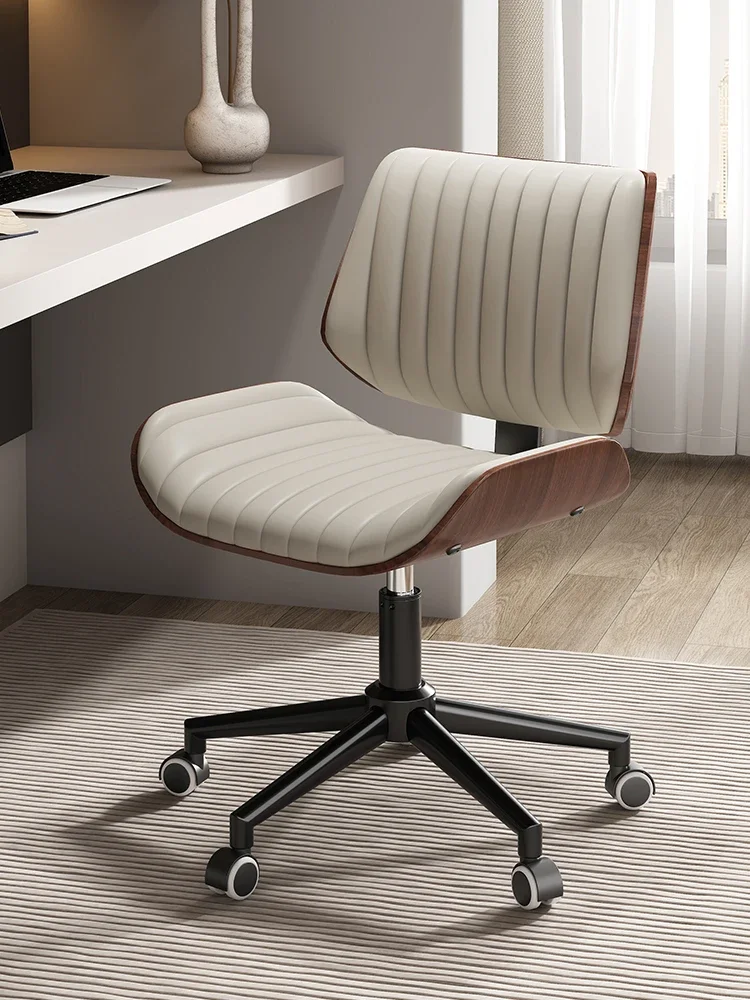 Italian Solid Wood Computer Chair, Light Luxury Home Long-term Study Chair, Rotating and Lifting Bedroom Conference Office Chair