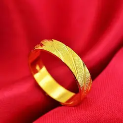 9999 24K Real Gold Gold Ring for Couples, Fashionable Japanese and Korean, Personalized, Simple, Trendy Men's Ring