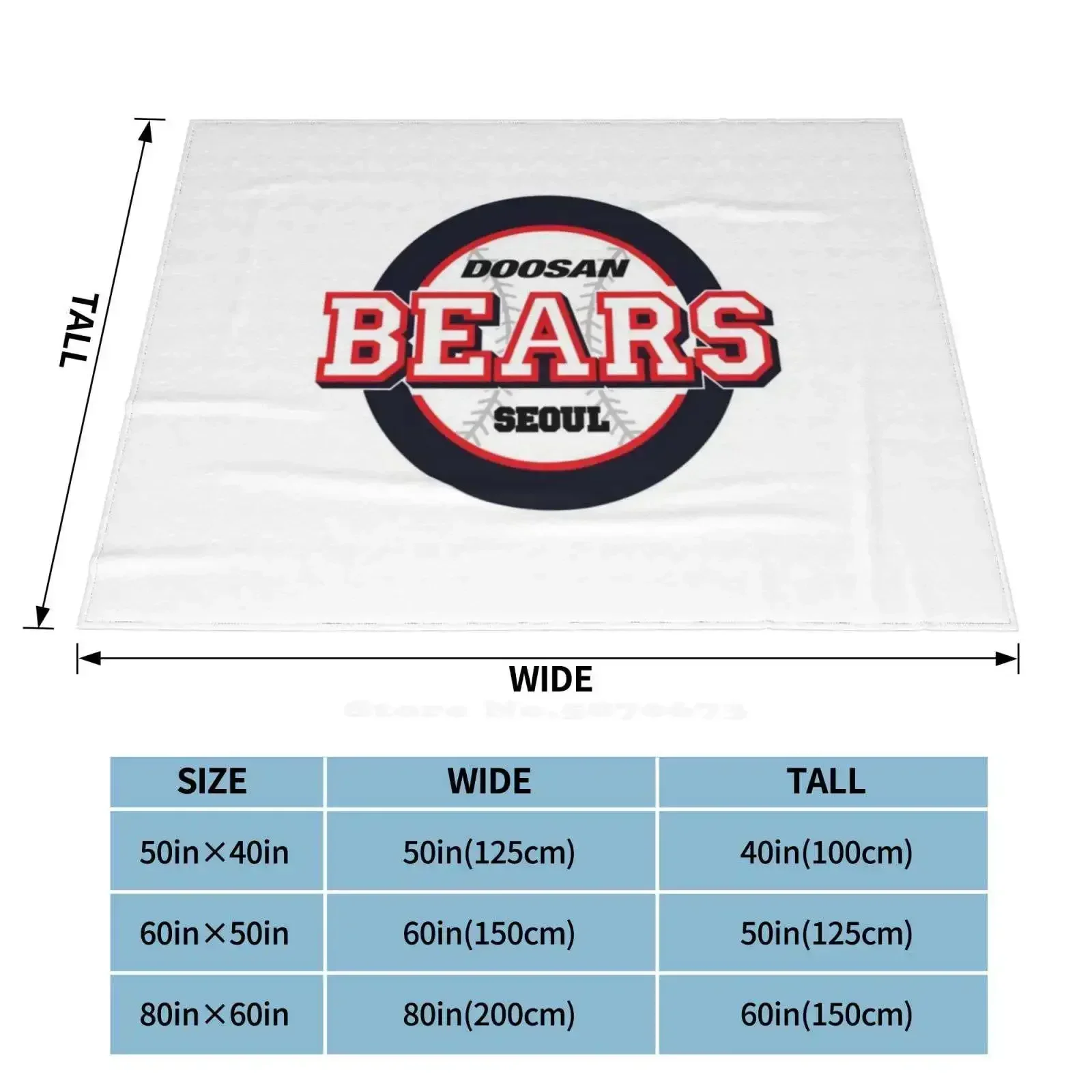 Creative Design Lightweight Soft Flannel Throw Blanket Doosan Bears Korean Baseball Team Home Decor