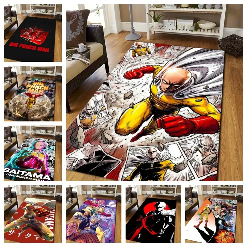 

One Punch Man Saitama Cartoon Anime Printed Carpet Flannel Yoga Mat Living Room Bedroom Decoration Non slip Toilet Entrance rug