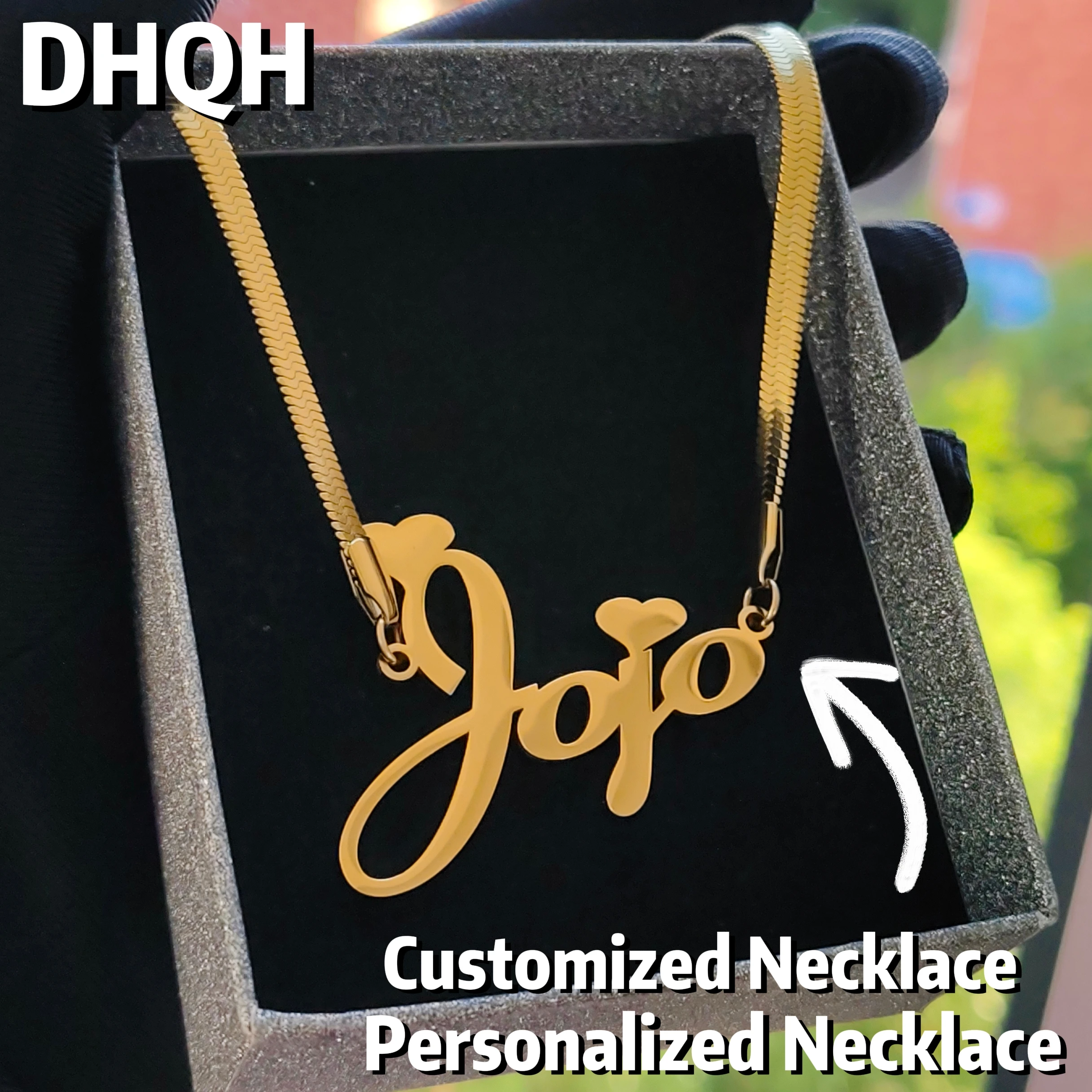 

DHQH 2025 Exquisite Customized Name Necklace Personalized Letter Cute Snake Chain Pendant Gift Factory Direct Sale Free Shipping