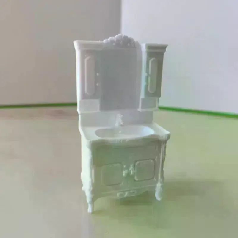 /GJ/1Pcs Doll Home Bathroom Furniture Decor Toy 1/12 Dollhouse Miniature Bathroom Handwashing Platform Model DIY Accessories