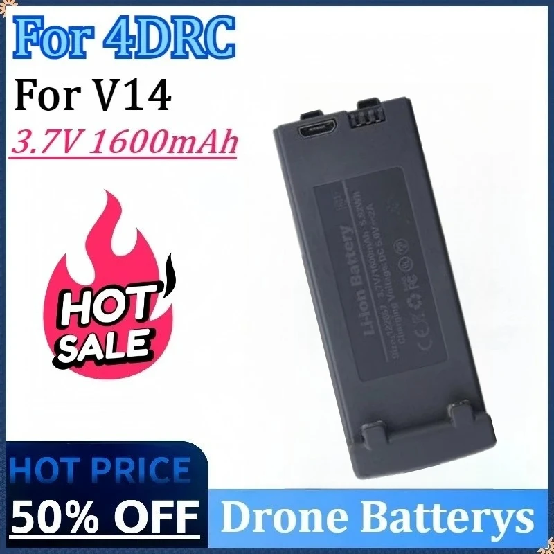 

Newly Upgraded 3.7V 1600mAh Drone Battery for 4DRC V14 RC Quadcopter Helicopter Accessory Part High Quality Rechargeable Battery