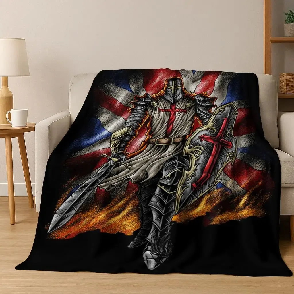 Templar Blood Knight Honor Holy Crusader Cartoon Flannel Blanket,Cozy Soft Throw Blanket for Home Bedroom Bed Sofa Cover Gift