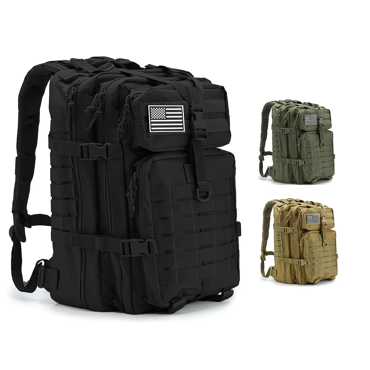 

Тактический походный рюкзак из прочного полиэстера | Многофункциональный рюкзак для кемпинга и охоты с застежкой-молнией