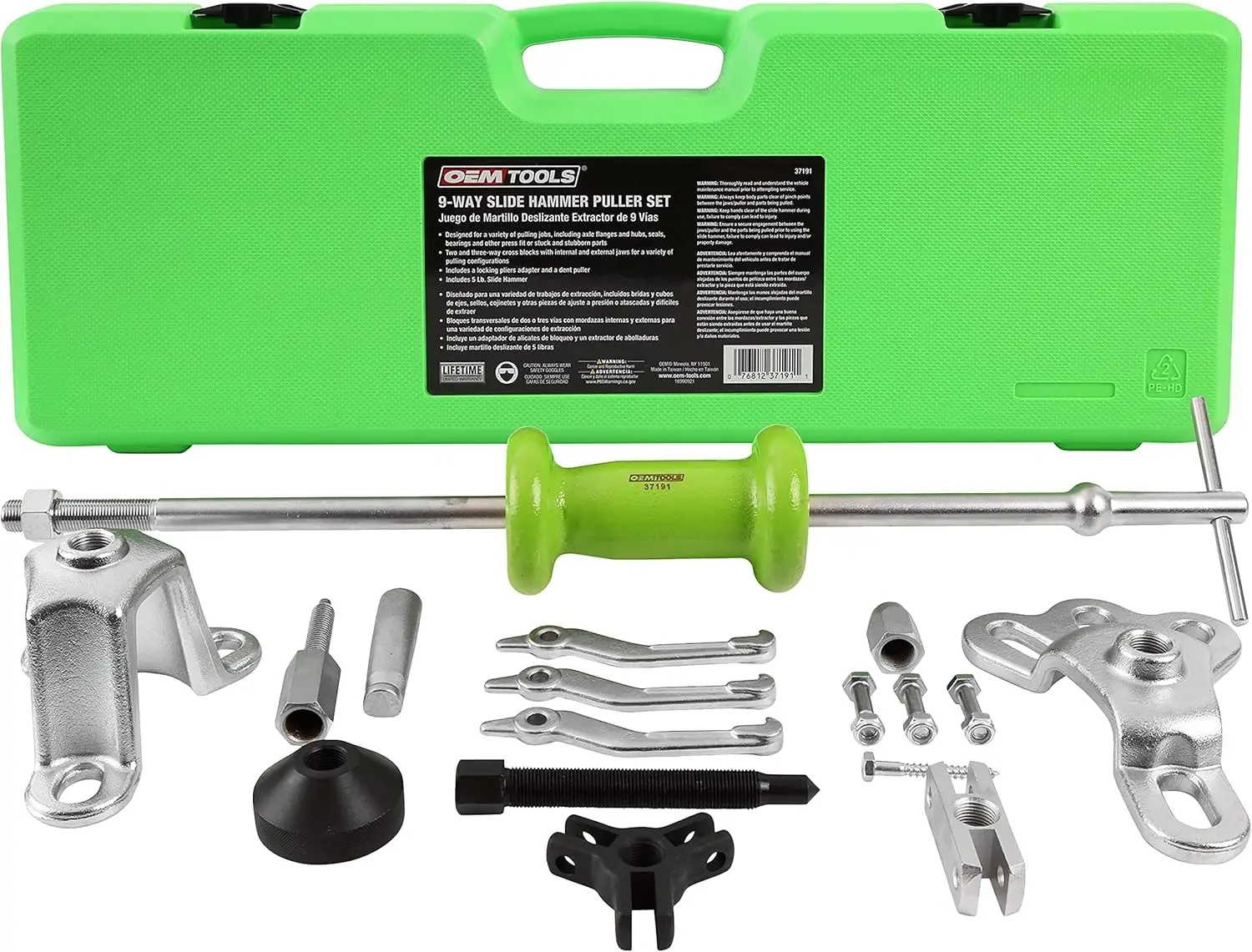

9-Way Slide Hammer Puller for Axle and Hub Removal, Compatible with 5/8" x 18 Thread Attachments
