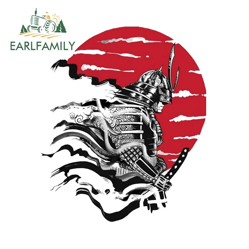 EARLFAMILY 13cm Samurai Fanart Car Stickers Motorcycle Bumper Fishing Tackle Box Decal Vinyl Occlusion Scratch Sunscreen Decor