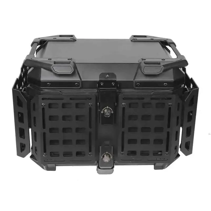 Factory Hot Selling Aluminum 45L 55L Motorcycle Trunk Topbox Lage Case Rear Helmet Top Box Universal Fit    Waterproof Moto Acce