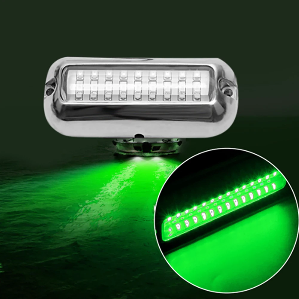 27LED 12V Boat Transom Light Underwater Pontoon Marine Ship Boat Accessories Light Stainless Steel Waterproof Marine Light IP68
