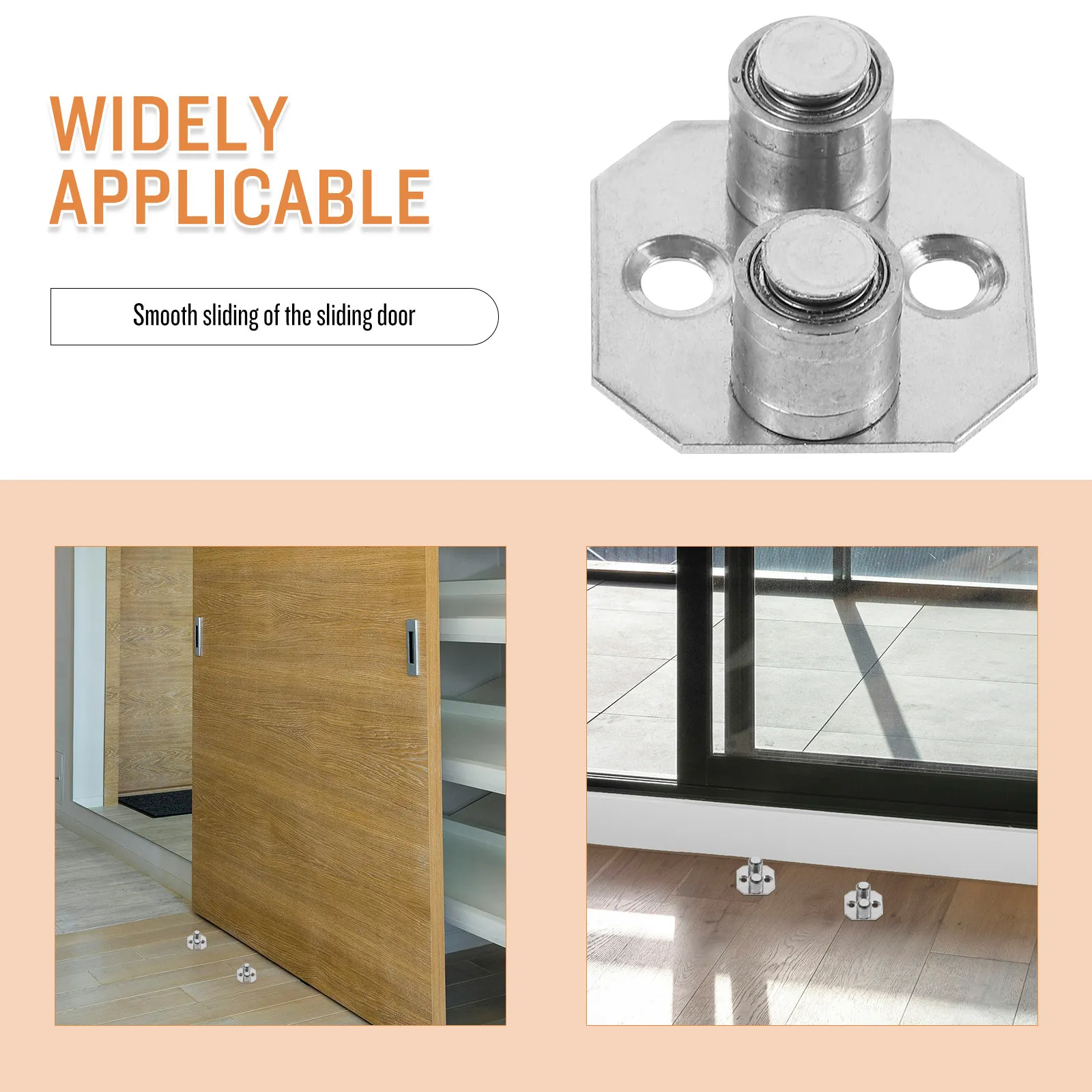 2Pcs Floor Guide for Sliding Barn Door Aluminum Alloy Sliding Closet Door Bottom Guide Smooth Reliable Operation Hardware