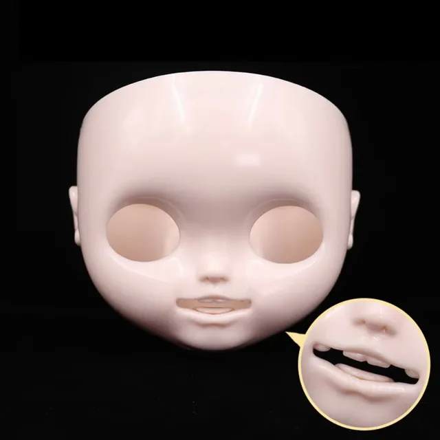 DBS Blyth Doll Icy Customized Face Open Mouth with Teeth Tongue White Skin Lips Carves Eyebrow Face with Backplate and Screws 3
