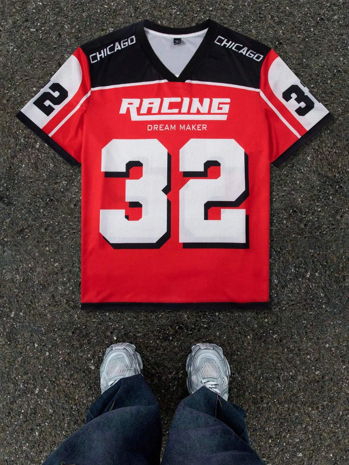 

Racing Car T-shirt Men's Summer Round Neck Print Number 32 Short Y2k Pullover Sweater Model Loose Leisure Outdoor Men's Clothes