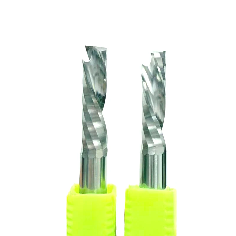 

20 шт. спиральные твердосплавные фрезы с одной канавкой 3,175/4/6/8 мм - инструменты для резки вверх и вниз, фрезы для компрессионных концевых фрез по дереву