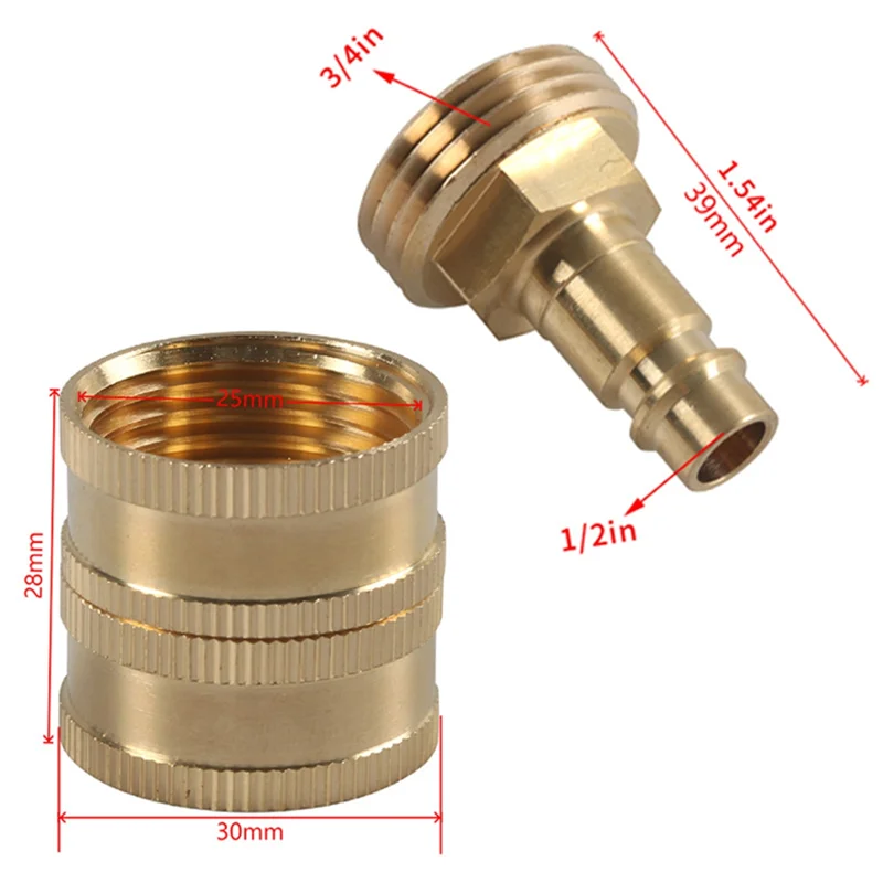 A45F-3/4Inch Female To Female Swivel Hose Adapter, 1/2In To 3/4In Quick Connect For RV Exterior Shower Facuet PF247007
