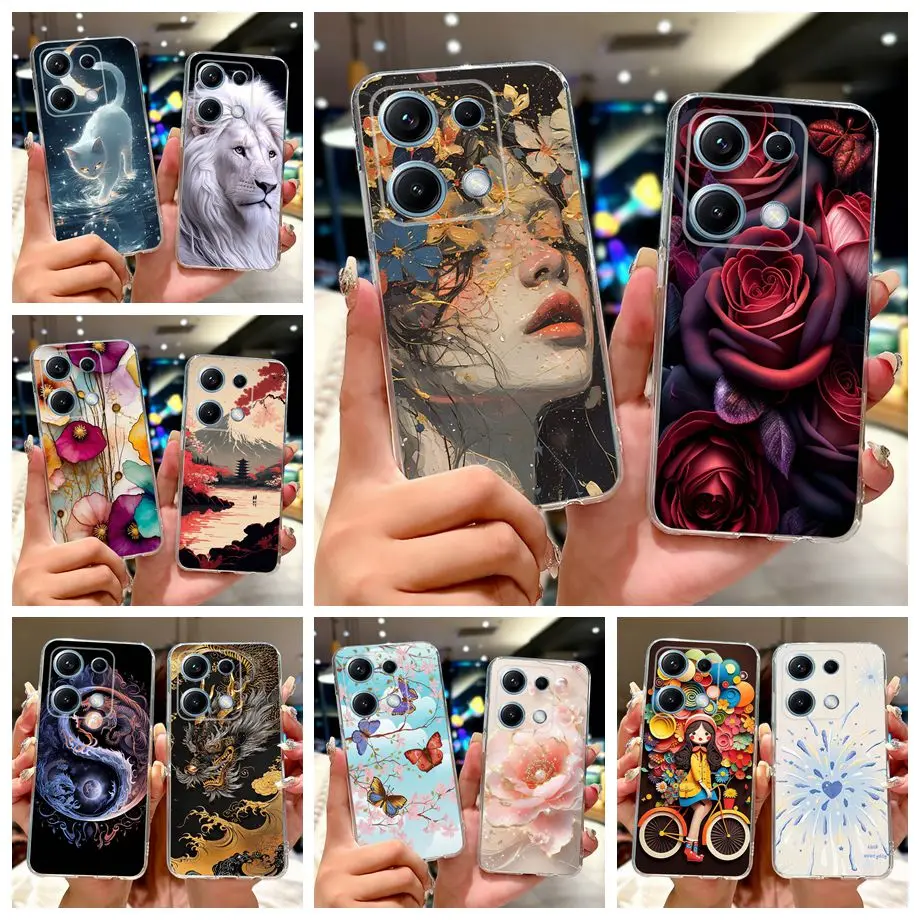 Für Xiaomi Redmi Hinweis 14S Fall Neue Luxus Gemalt Abdeckung 6,67'' Weiche Silikon Telefon Fall Für Redmi Hinweis 14S Note14S Fundas Stoßstange