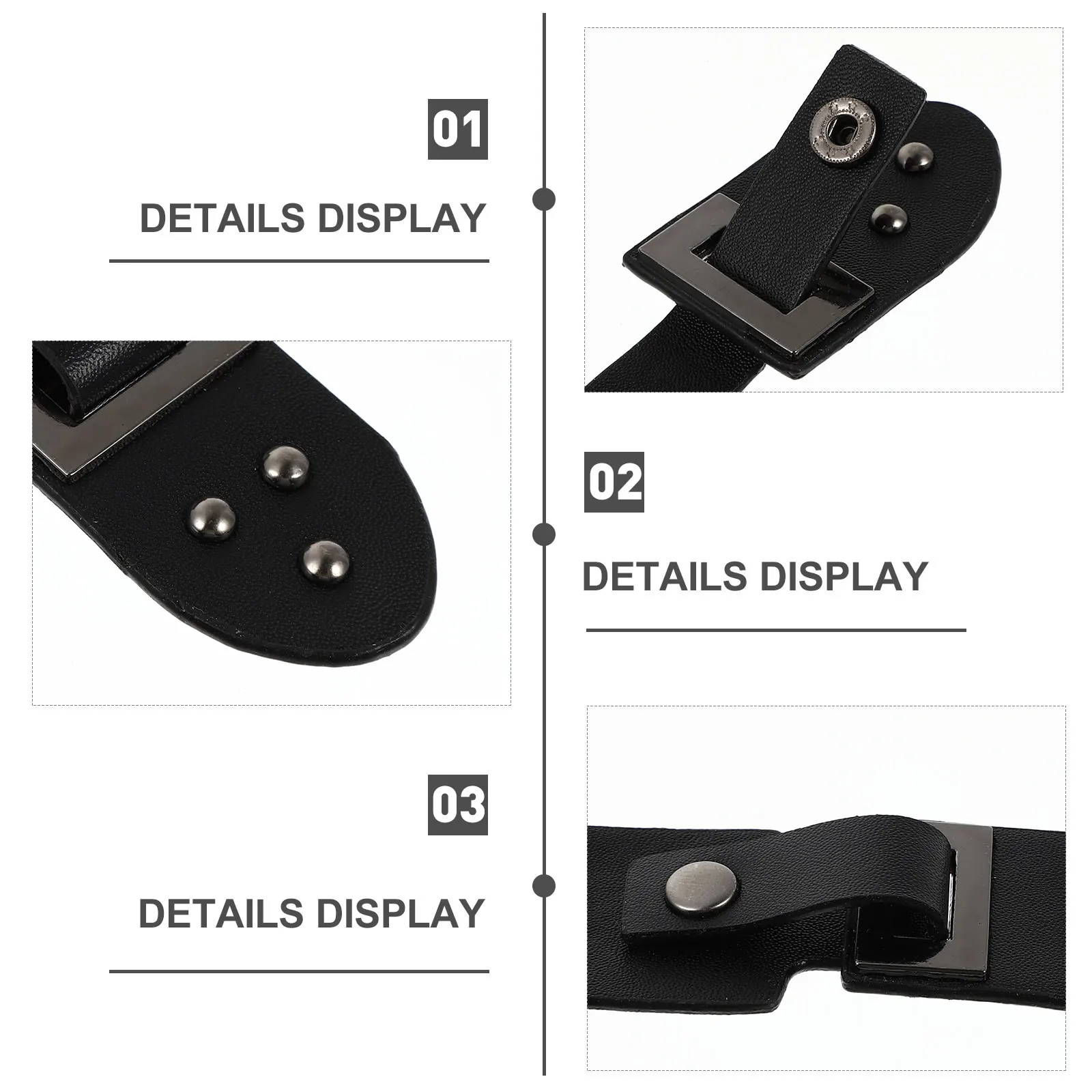 

5 Pairs Black Trench Coat Belt Buckles PU Material Dress Waistband Toggle Clasps Closure Buttons Craft Projects Sewing Knitting