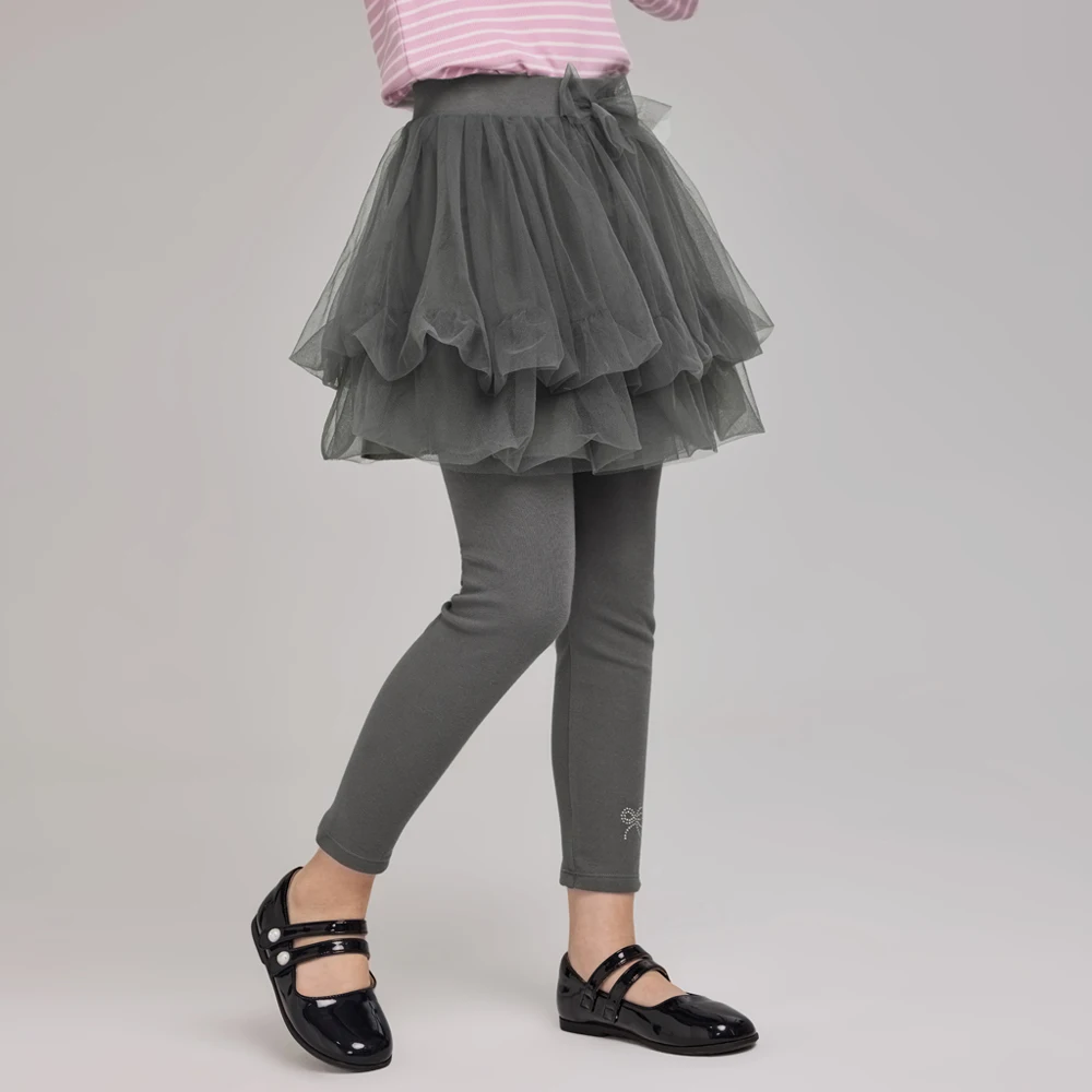 Dave Bella Children Mesh Skirt Pants Girls Knitted Leggings Spring Autumn Kids Elastic Trouses 7-13 Years Legging DK3263398