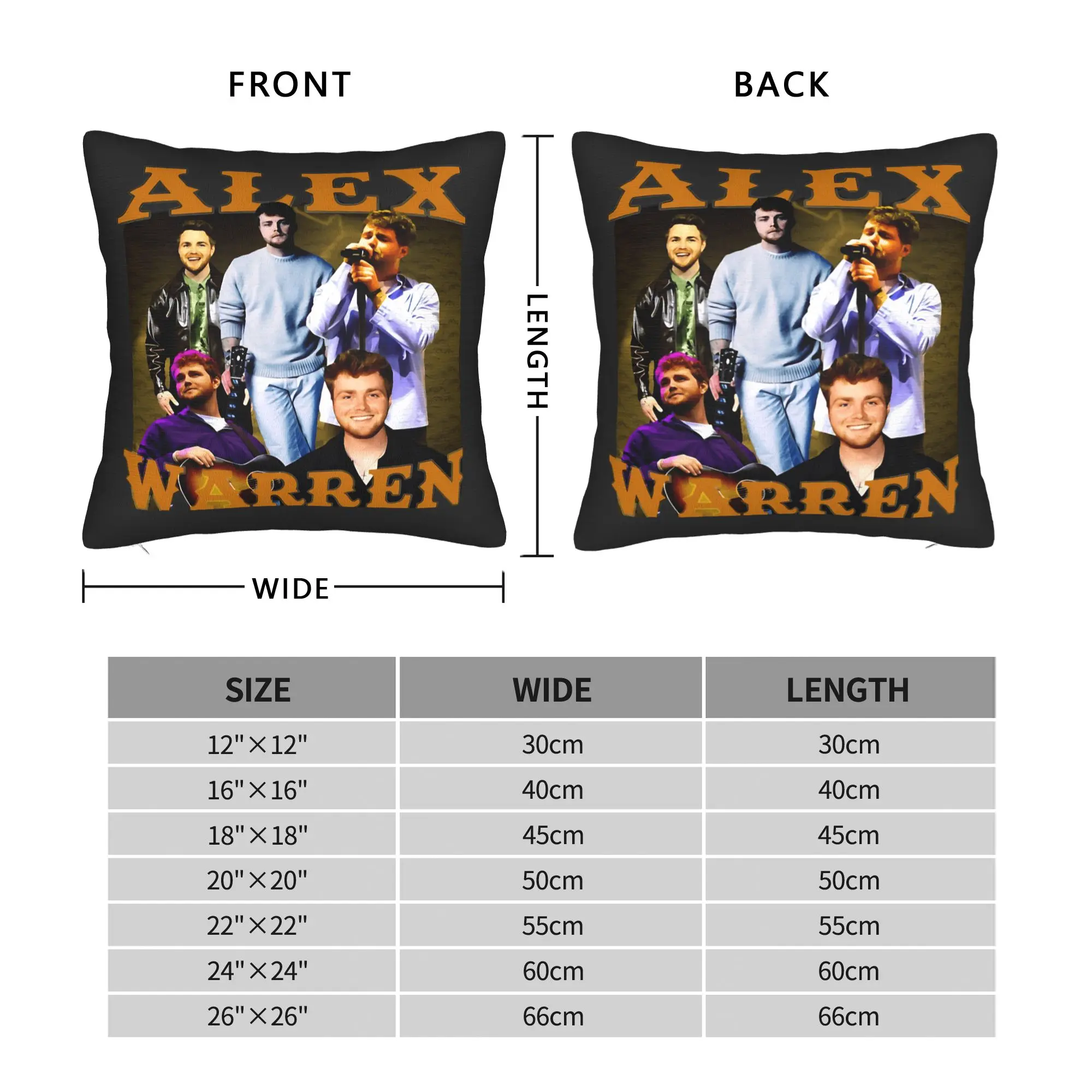 Singer A-Alex W-Warren Pillow Cover  Kawaii Pillow Case For Living Room Chair Graphic Pillowcases Gift