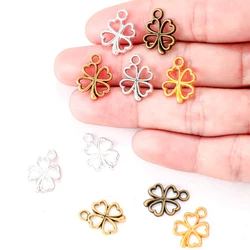 YuenZ 4 colour 35pcs Antique silver color Charms lucky four leaf clover Making pendant fit DIY Handmade Jewelry 17*13mm Q401