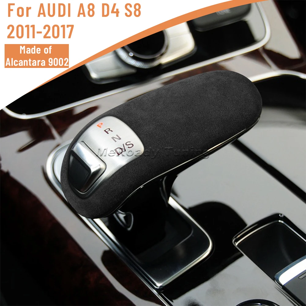 Winter Suede Shift Knob Cover Gear Lever Cap Shifter Sticker for Audi A8 D4 4H S8 2013 2014 2015 2016 2017 Upgrade Interiors