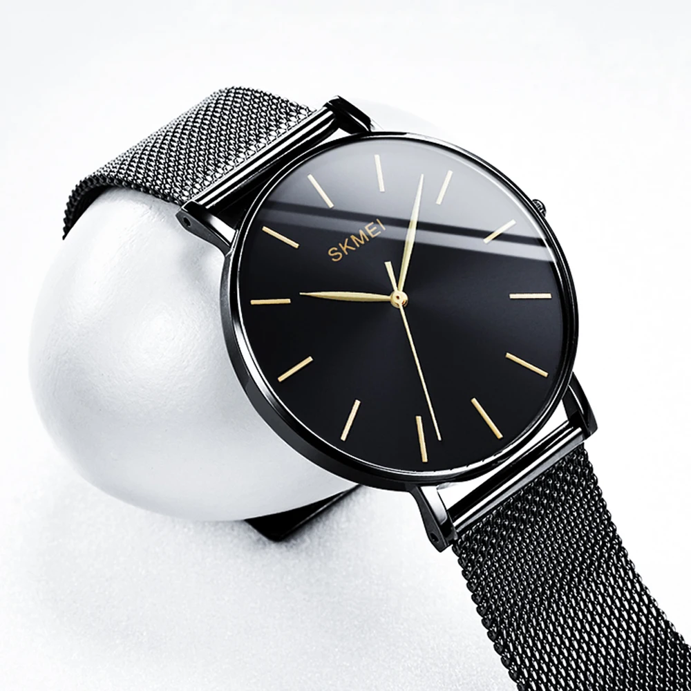 

SKMEI 2025 Роскошные деловые мужские часы Мужские золотые часы Ультратонкие мужские часы Кожаные кварцевые часы Мужские наручные часы horloge mannen