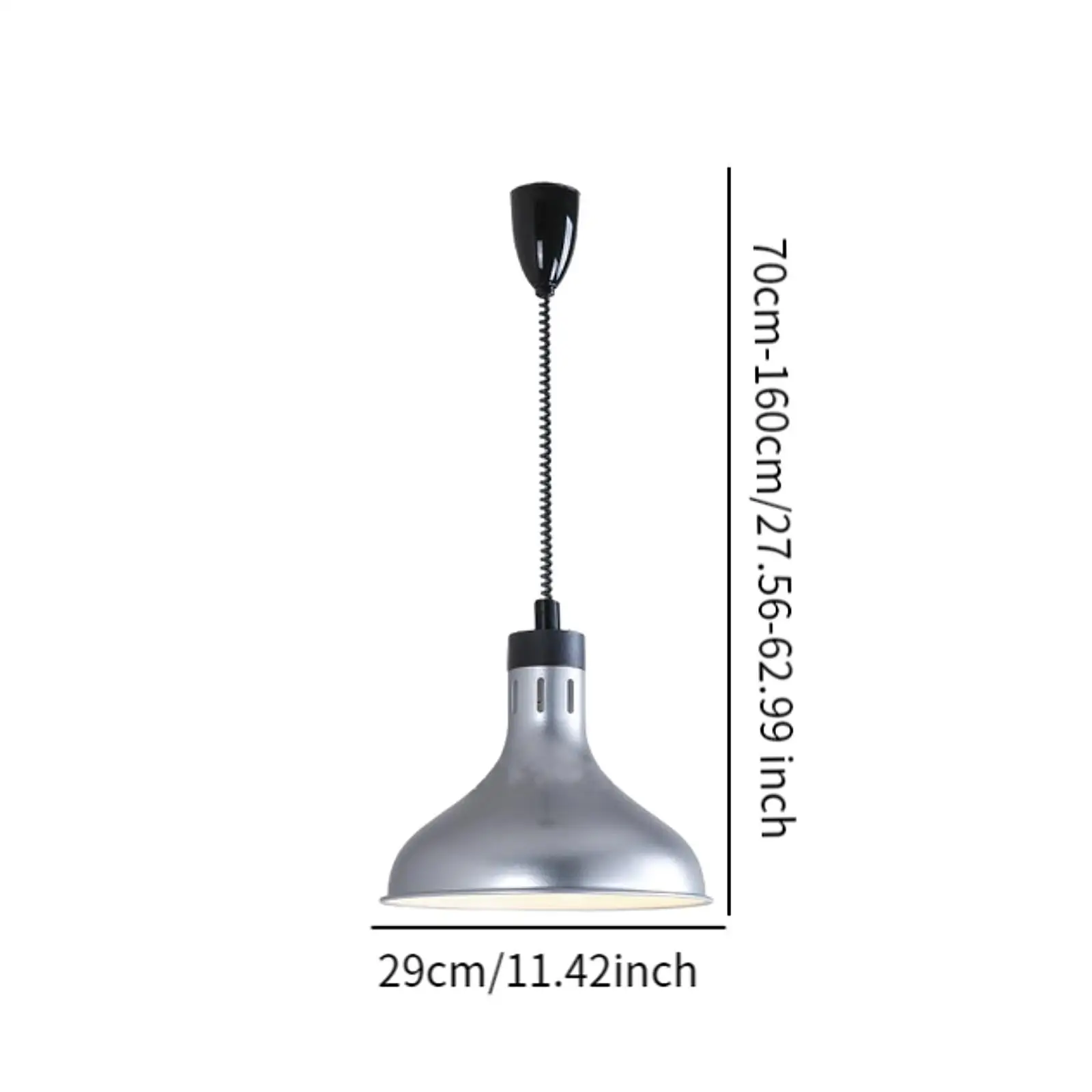 Food Warmer Lamp Adjustable Length 70-160cm without Bulb 275W Food Warmer Light for Fries Catering Cafeteria Restaurant Hot Food