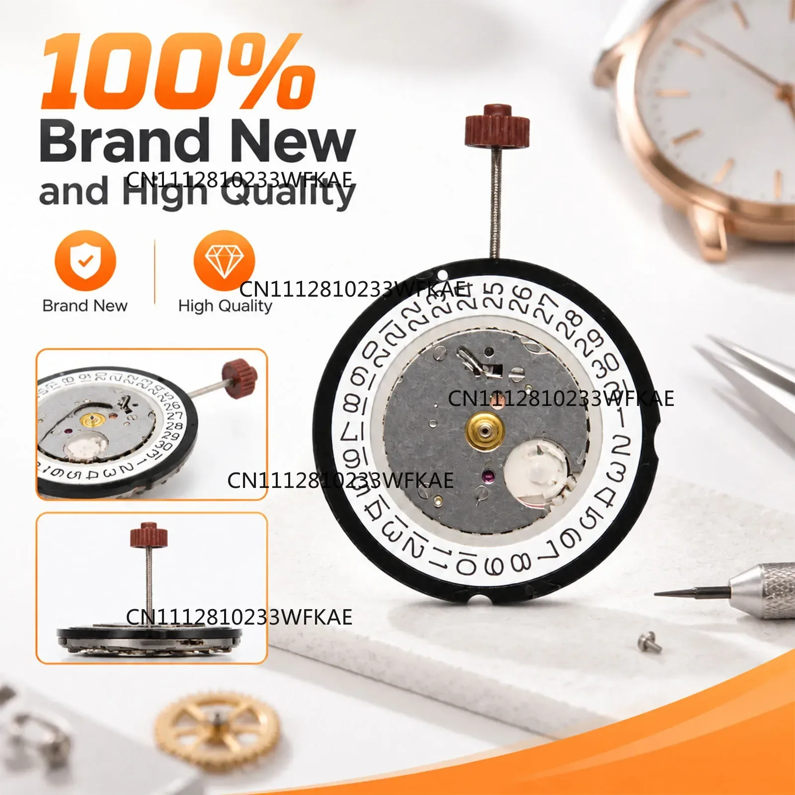 Replacement Quartz Crystal Watch Movement Chronograph For Ronda 515 Movement Spare Parts 3 O'clock Date 3 Hands For Watch Maker